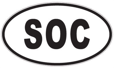 SOC - 3 Letter Initials Oval Magnet
