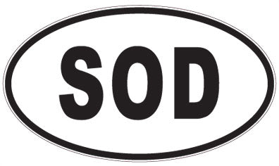SOD - 3 Letter Initials Oval Magnet