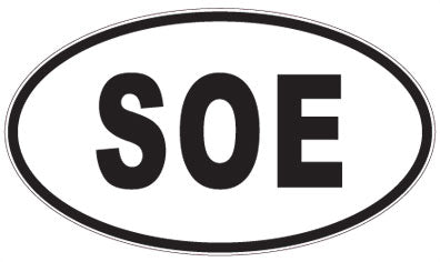 SOE - 3 Letter Initials Oval Magnet