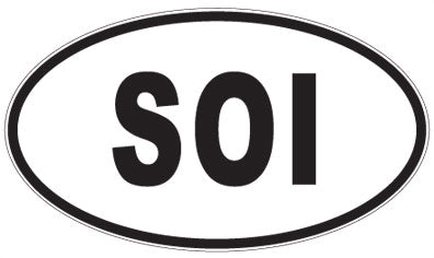 SOI - 3 Letter Initials Oval Magnet