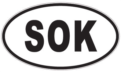 SOK - 3 Letter Initials Oval Magnet