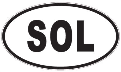 SOL - 3 Letter Initials Oval Magnet