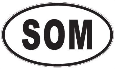 SOM - 3 Letter Initials Oval Sticker