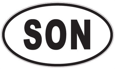 SON - 3 Letter Initials Oval Magnet
