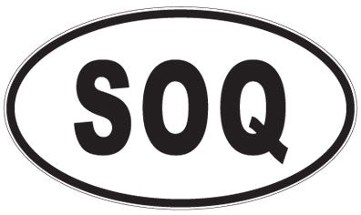 SOQ - 3 Letter Initials Oval Magnet