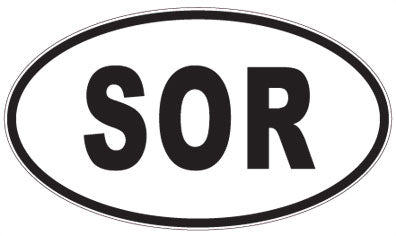 SOR - 3 Letter Initials Oval Magnet