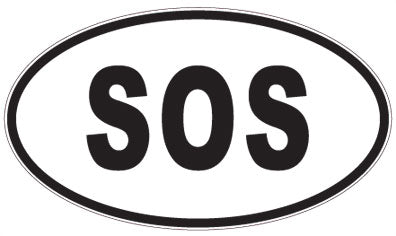 SOS - 3 Letter Initials Oval Magnet