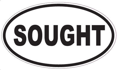 SOUGHT - Oval Sticker
