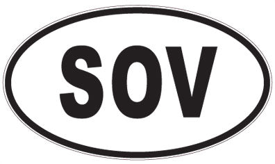 SOV - 3 Letter Initials Oval Magnet