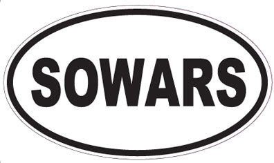 SOWARS - Oval Sticker