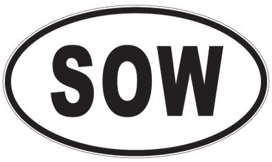 SOW - 3 Letter Initials Oval Magnet