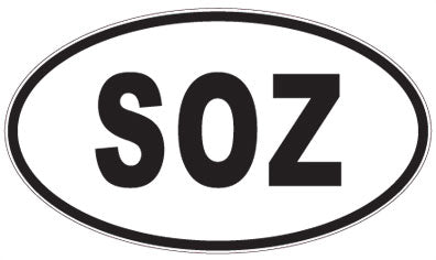 SOZ - 3 Letter Initials Oval Magnet