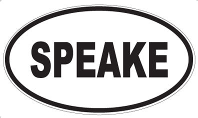 SPEAKE - Oval Sticker