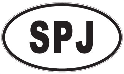 SPJ - 3 Letter Initials Oval Magnet