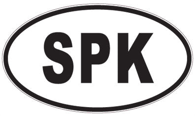SPK - 3 Letter Initials Oval Magnet
