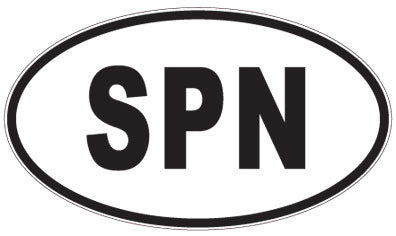 SPN - 3 Letter Initials Oval Magnet