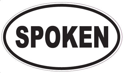 SPOKEN - Oval Sticker