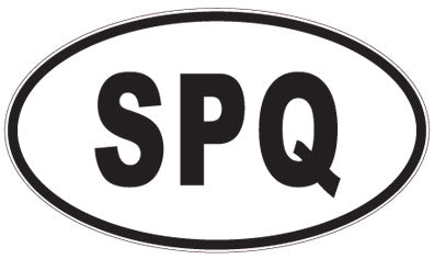 SPQ - 3 Letter Initials Oval Magnet