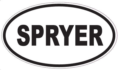 SPRYER - Oval Sticker