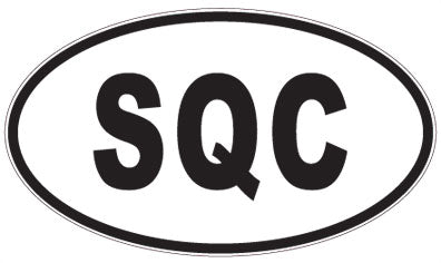 SQC - 3 Letter Initials Oval Magnet