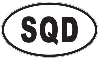 SQD - 3 Letter Initials Oval Magnet