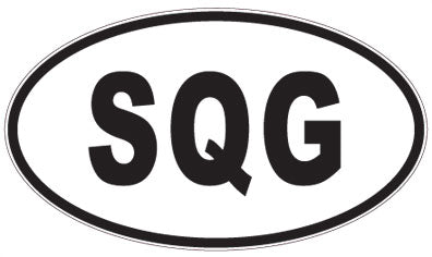 SQG - 3 Letter Initials Oval Magnet