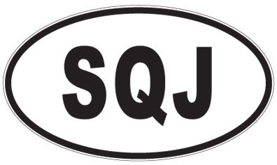SQJ - 3 Letter Initials Oval Magnet