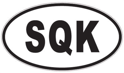 SQK - 3 Letter Initials Oval Magnet