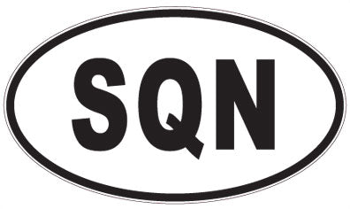 SQN - 3 Letter Initials Oval Magnet