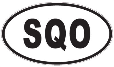 SQO - 3 Letter Initials Oval Magnet