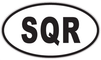 SQR - 3 Letter Initials Oval Magnet