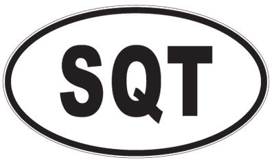 SQT - 3 Letter Initials Oval Magnet