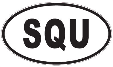 SQU - 3 Letter Initials Oval Sticker
