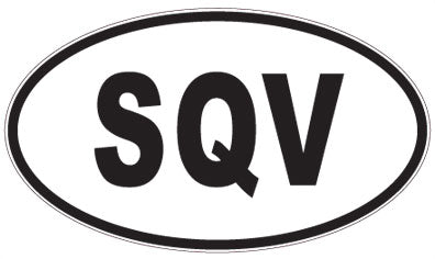 SQV - 3 Letter Initials Oval Magnet