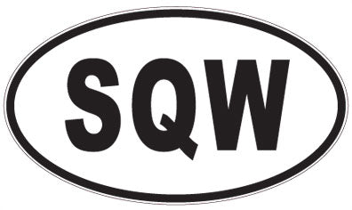 SQW - 3 Letter Initials Oval Magnet