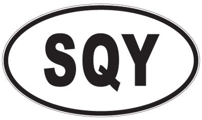 SQY - 3 Letter Initials Oval Magnet