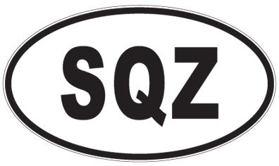 SQZ - 3 Letter Initials Oval Magnet