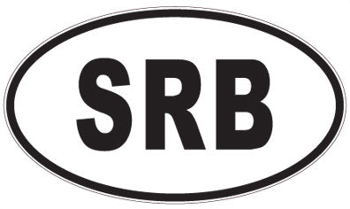 SRB - 3 Letter Initials Oval Magnet