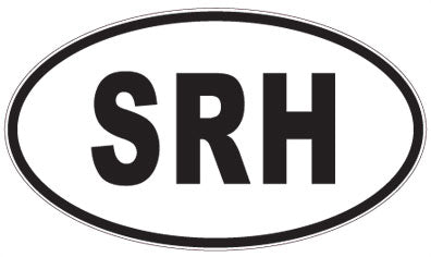 SRH - 3 Letter Initials Oval Magnet