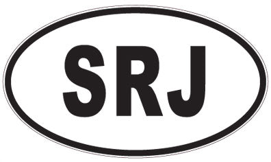 SRJ - 3 Letter Initials Oval Magnet