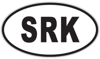 SRK - 3 Letter Initials Oval Magnet