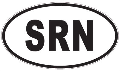 SRN - 3 Letter Initials Oval Magnet