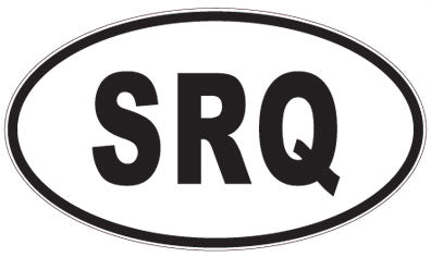 SRQ - 3 Letter Initials Oval Sticker