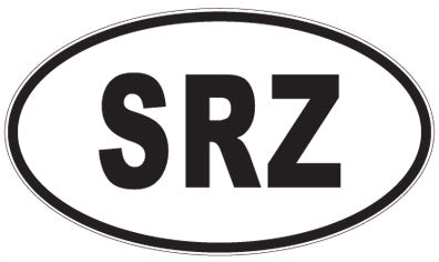 SRZ - 3 Letter Initials Oval Magnet
