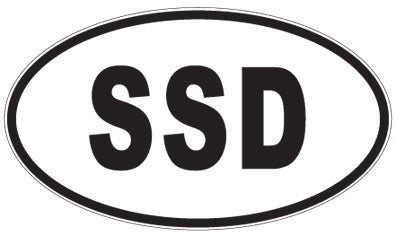 SSD - 3 Letter Initials Oval Magnet