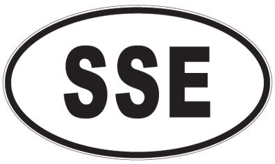 SSE - 3 Letter Initials Oval Magnet