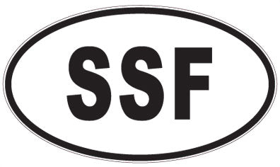 SSF - 3 Letter Initials Oval Sticker