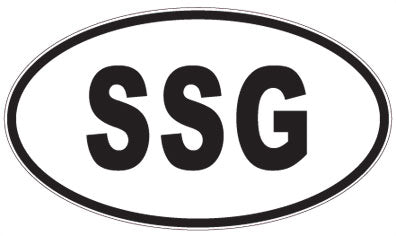 SSG - 3 Letter Initials Oval Magnet
