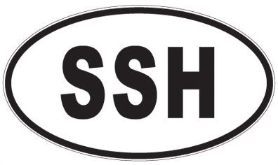 SSH - 3 Letter Initials Oval Magnet