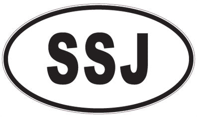 SSJ - 3 Letter Initials Oval Magnet